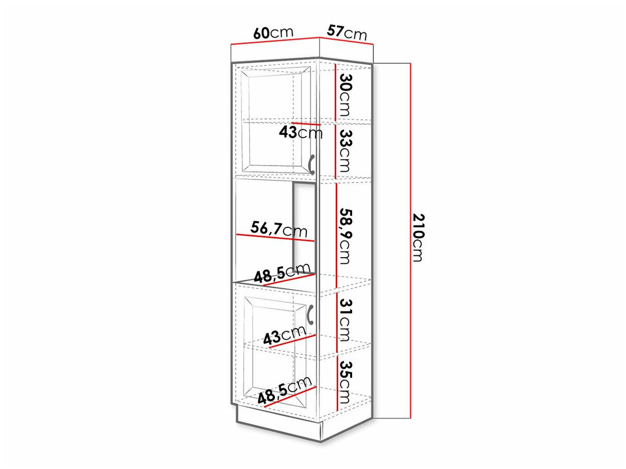Modulskab til indbyggede apparater Retro Grey 115