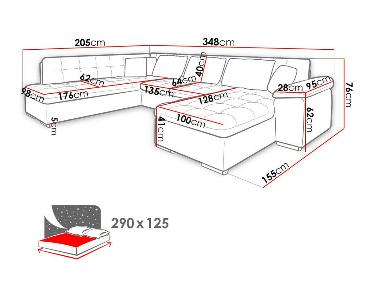 Hjørnesofa Comfivo 140 (Soft 011 + Lux 05 + Lux 06)