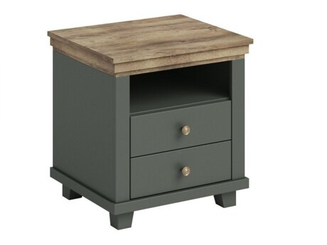 Sengebord Tolnue 117 (Mørkegrøn + Lefkas eg)