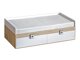 Bed Balvire 113 (Licht eiken + Wit + Grijs)