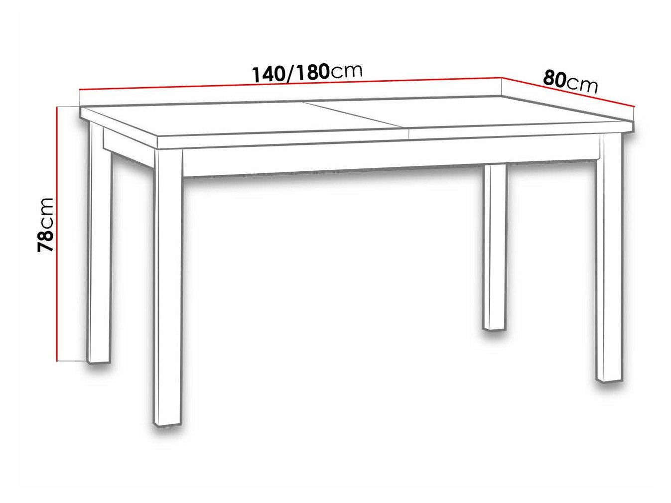 Tafel Victorville 126 (Zwart)