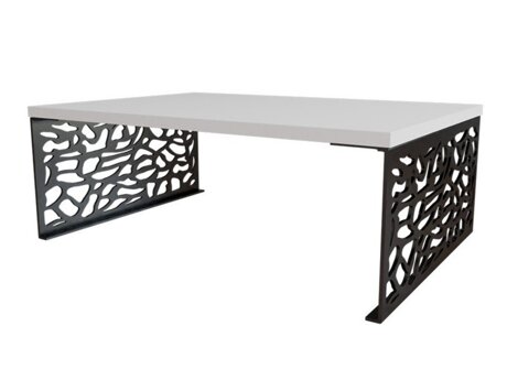 Mesa de centro Germantown 107 (Blanco brillante + Negro mate)