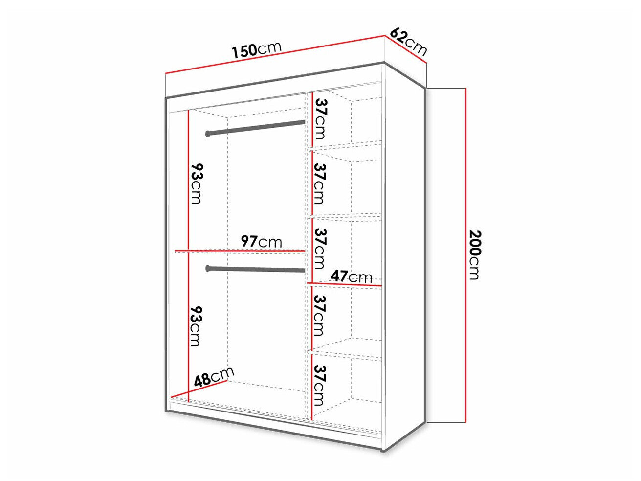 Garderobeskab Hartford 402 (Hvid)