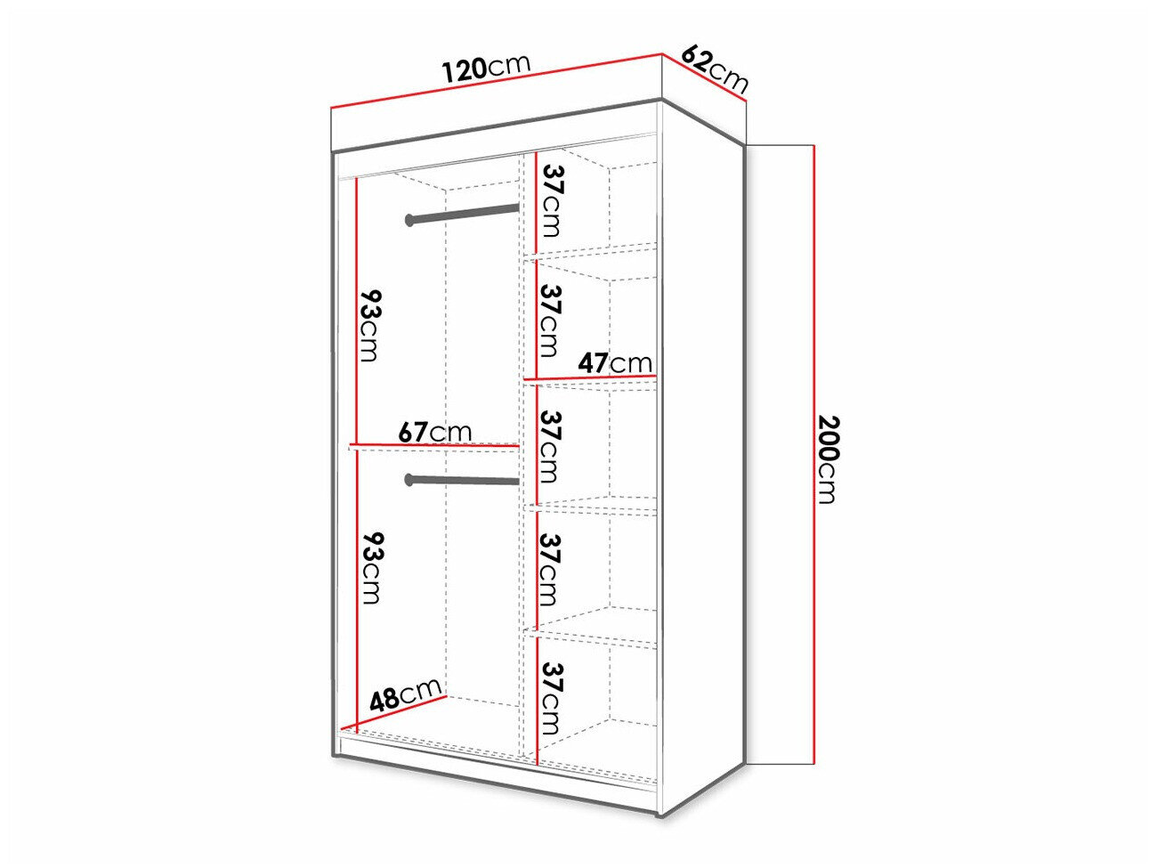 Kledingkast Hartford 398 (Wit)