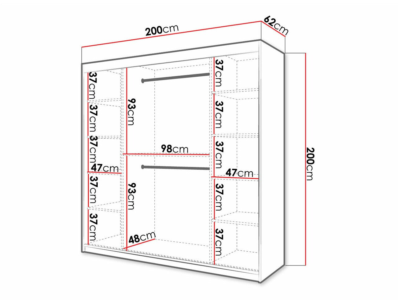 Kledingkast Hartford 400 (Wit)