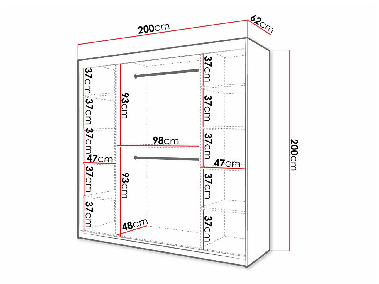 Kledingkast Hartford 400 (Zwart)