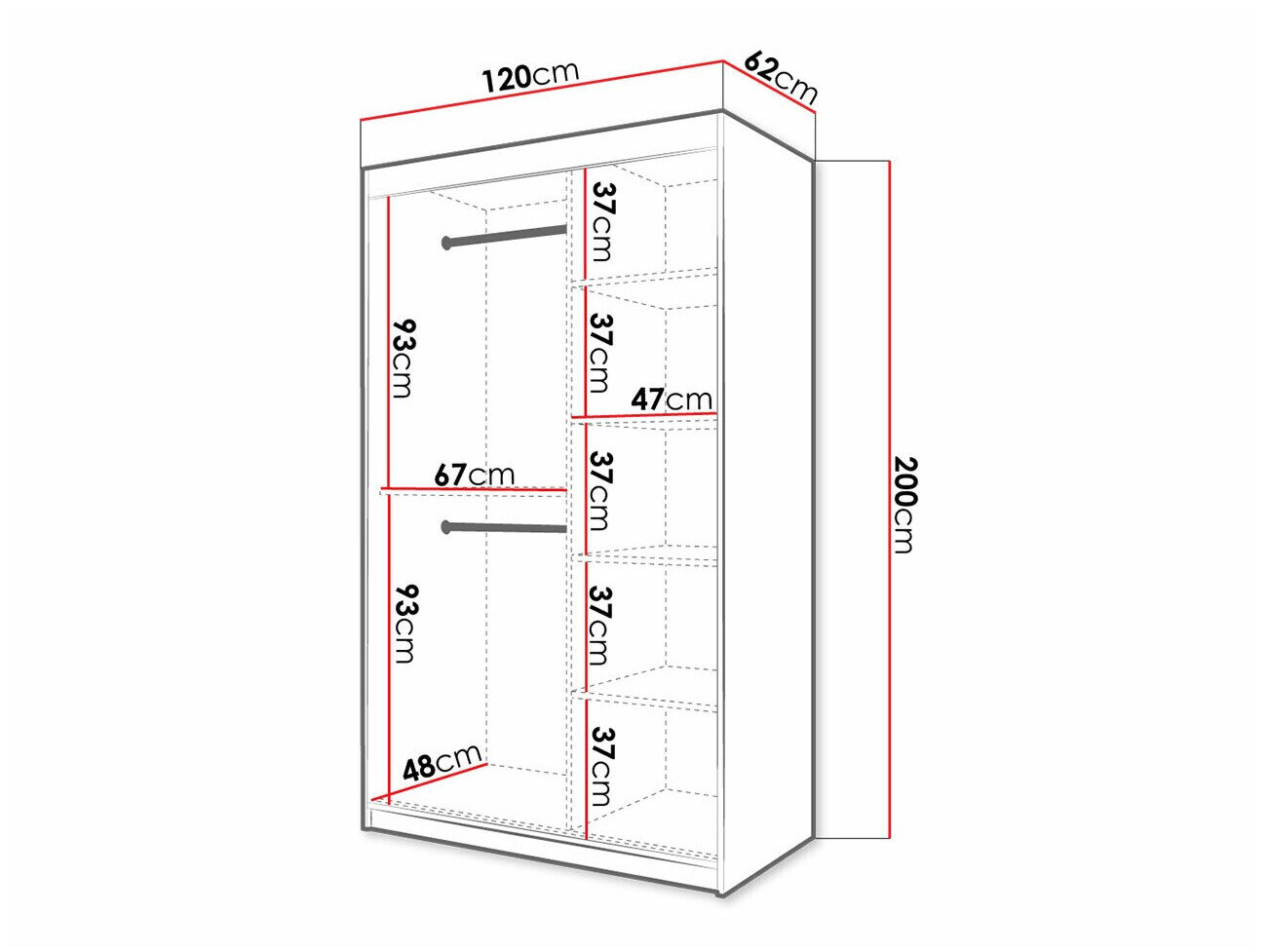 Kledingkast Hartford 401 (Wit)