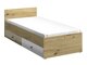 Bed Mirelbu 112 (Artisan eiken + Glanzend wit + Grijs)