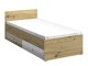 Bed Mirelbu 112 (Artisan eiken + Glanzend wit)
