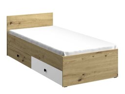 Bed Mirelbu 112 (Artisan eiken + Wit + Zwart)