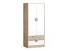 Kledingkast Balvire 102 (Licht eiken + Wit + Grijs)