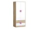 Kledingkast Balvire 102 (Licht eiken + Wit + Roze)