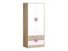 Kledingkast Balvire 102 (Licht eiken + Wit + Roze)