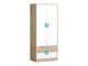 Kledingkast Balvire 102 (Licht eiken + Wit + Turquoise)