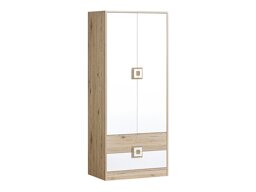 Kledingkast Balvire 102 (Licht eiken + Wit)