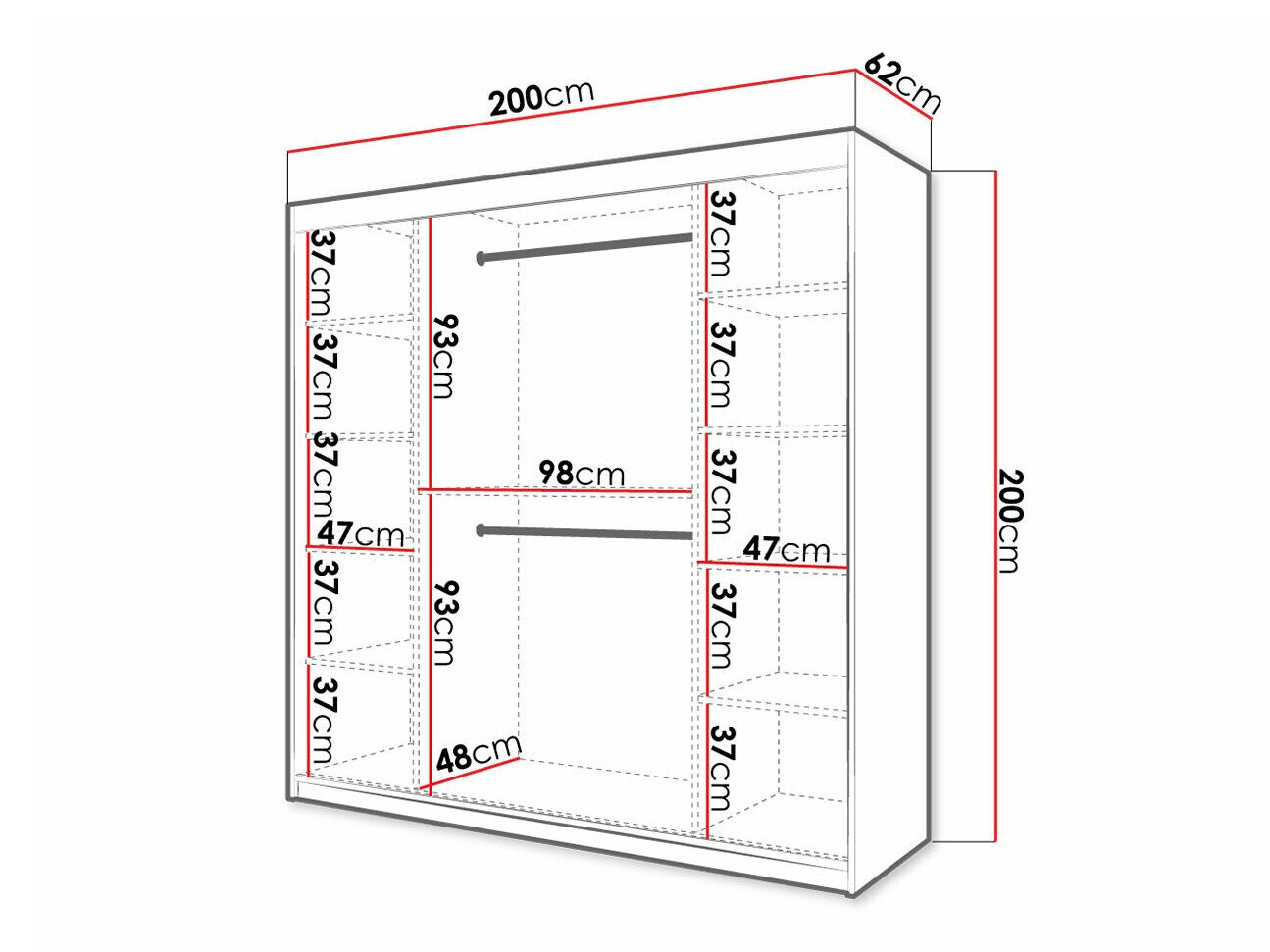 Kledingkast Hartford 403 (Wit)
