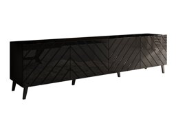 Meuble TV Charlotte 145 (Noir + Noir brillant)