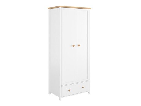 Riidekapp Romelbo 145 (Valge + Tamm)