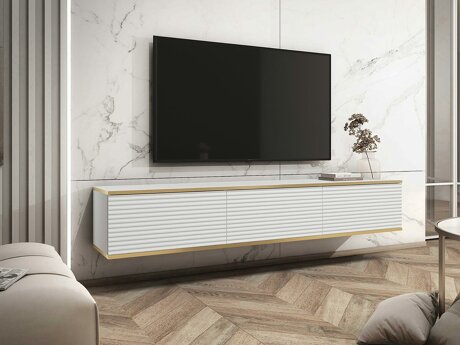 Meuble TV Princal I (Blanc + Doré)
