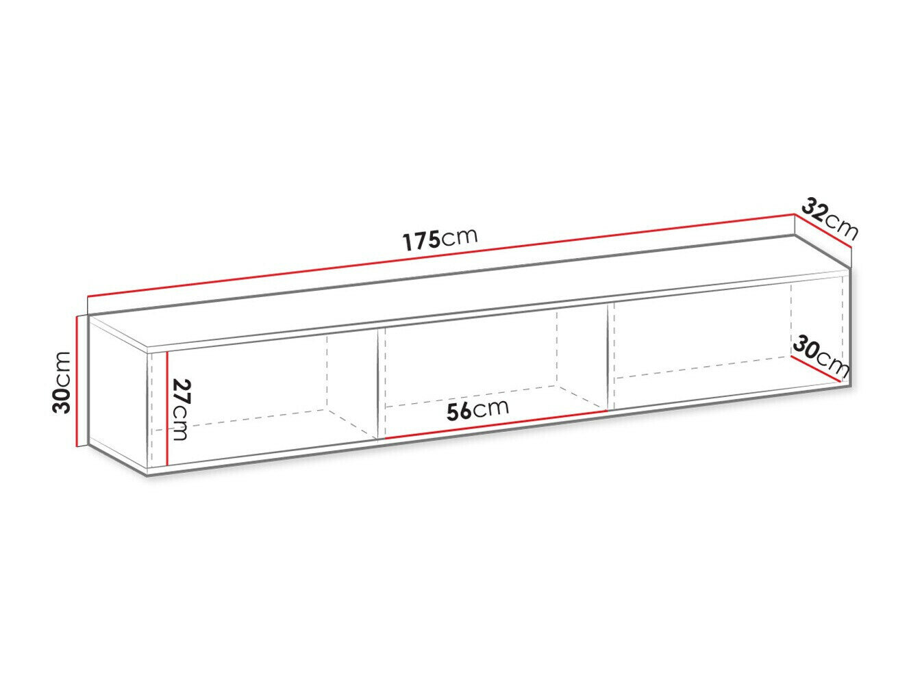 TV-bord Princal I (Hvid + Gylden)