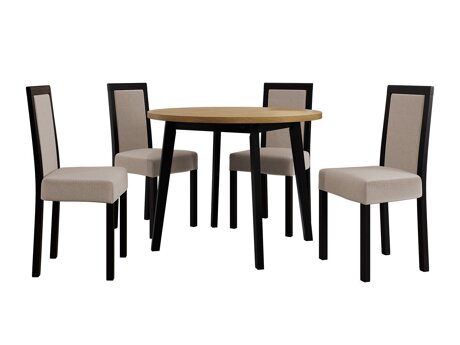 Eetkamerset Victorville 256 (Kleinzoon eik + Zwart)