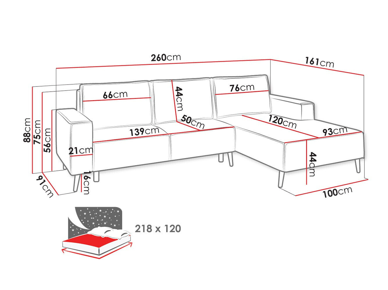 Hjørnesofa Lincoln 172 (Zetta 291)