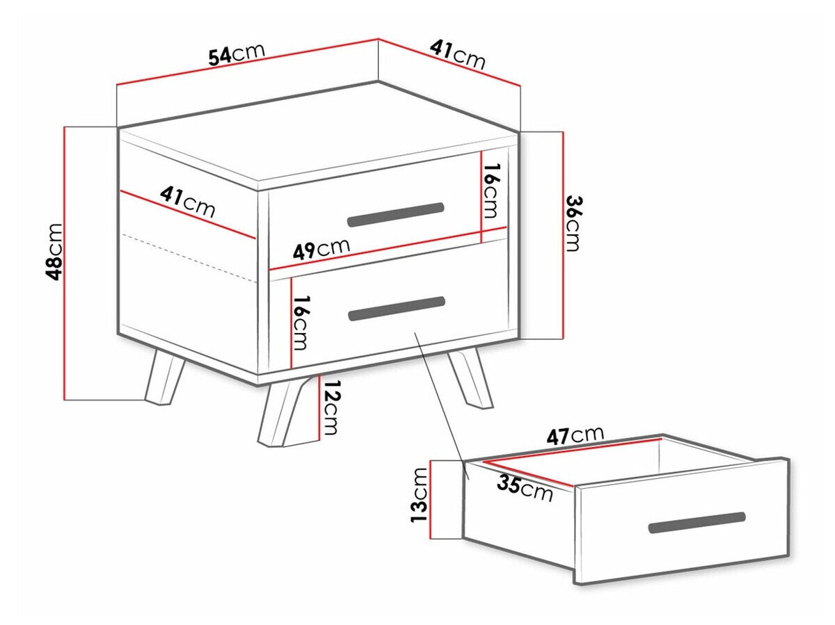 Sengebord Rosa (Lilla + Gylden)