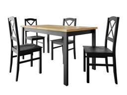 Eetkamerset Victorville 280 (Zwart + Artisan eiken)