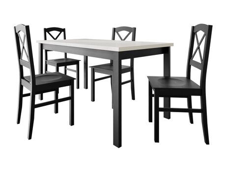 Eetkamerset Victorville 280 (Zwart + Wit)