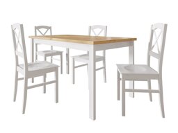 Eetkamerset Victorville 281 (Wit + Artisan eiken)