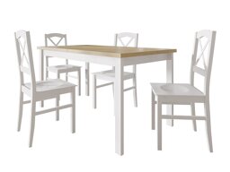Eetkamerset Victorville 281 (Wit + Sonoma eik)