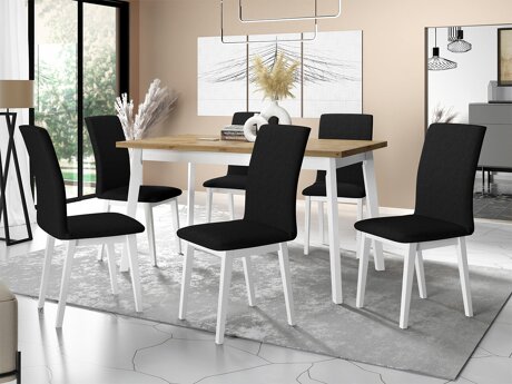Eetkamerset Victorville 285 (Artisan eiken + Wit)