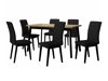 Salle à manger complète Victorville 288 (Chêne Artisan + Noir)