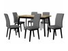 Salle à manger complète Victorville 288 (Chêne Artisan + Noir)