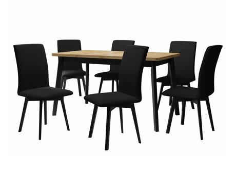 Eetkamerset Victorville 292 (Artisan eiken + Zwart)
