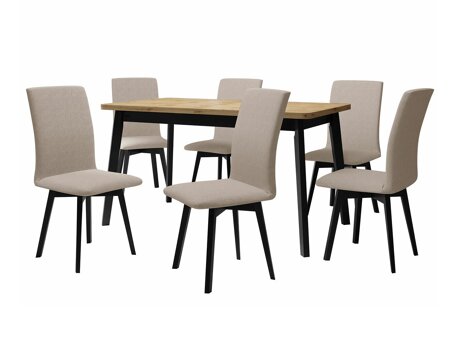 Eetkamerset Victorville 292 (Artisan eiken + Zwart)