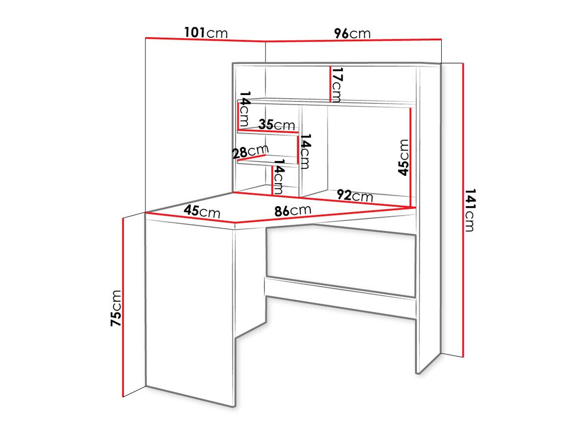 Hjørneskrivebord Claral (Hvid)