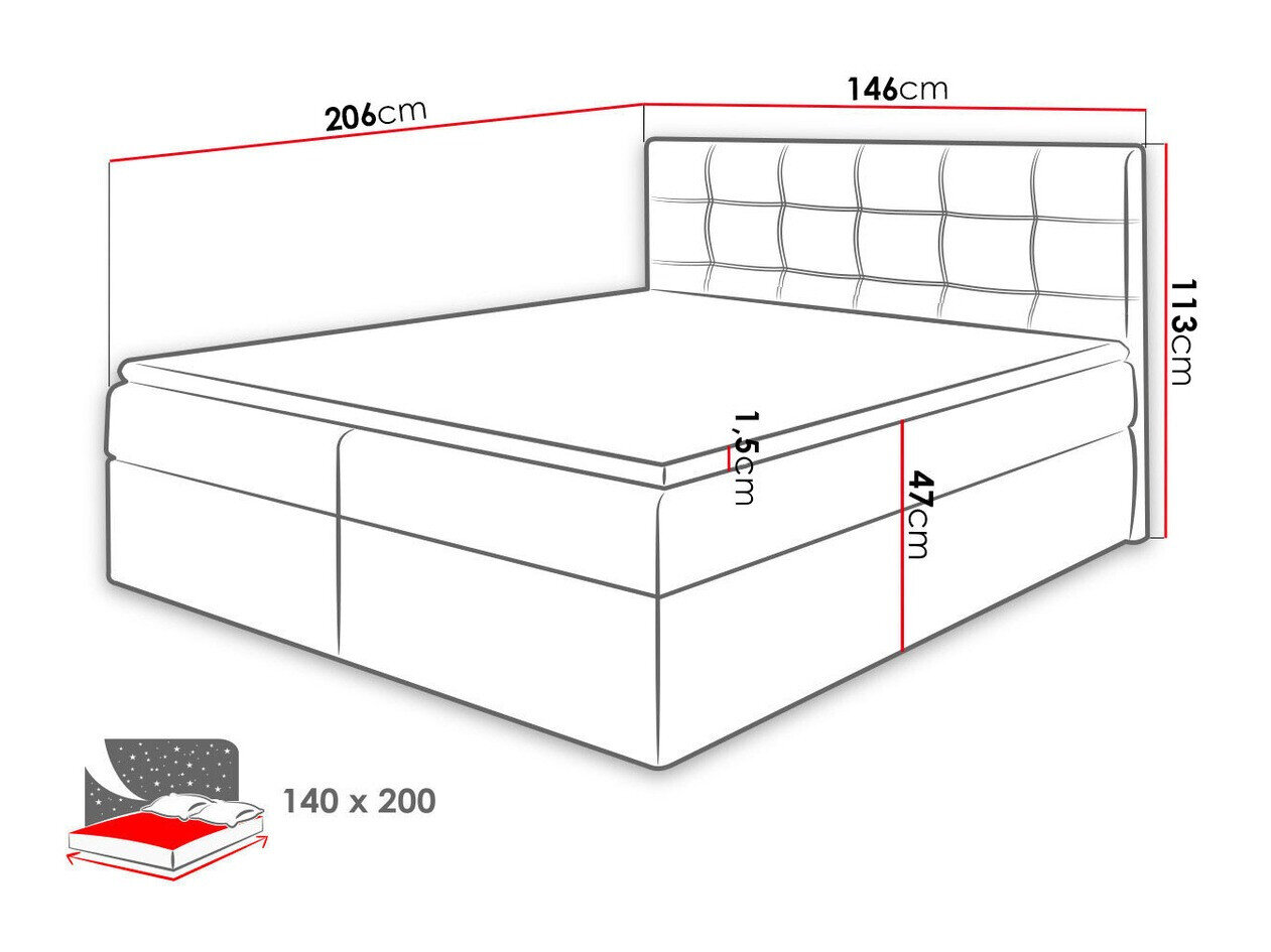 Boxspring Comfivo Gaudens (Muna 10)