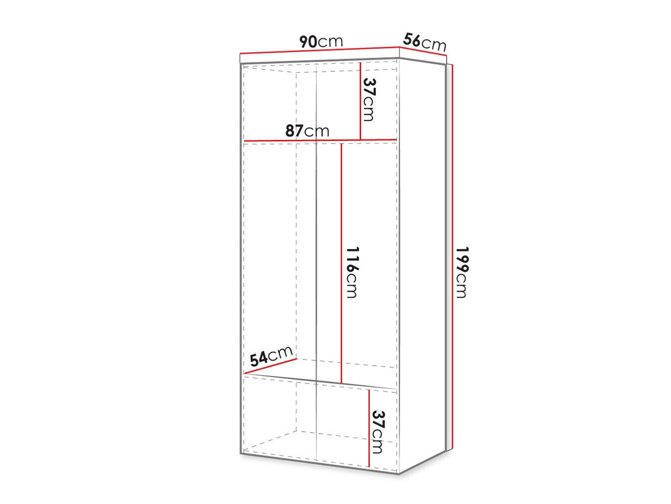 Garderobeskab Dicto (Hvid)