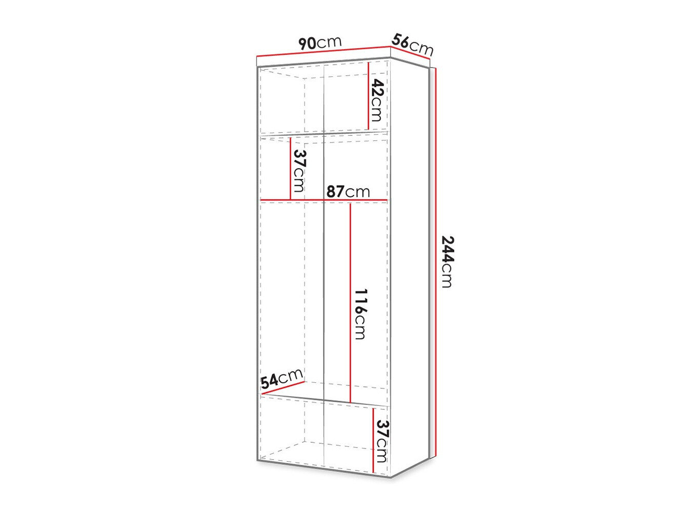 Garderobeskab Dicto (Hvid)