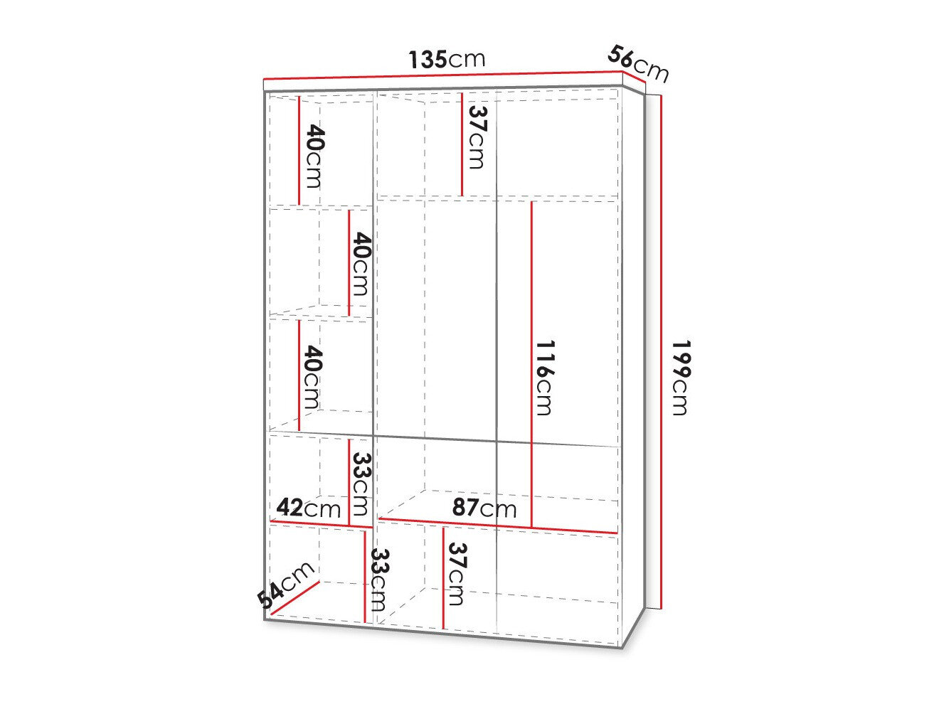 Garderobeskab Dicto I (Hvid)