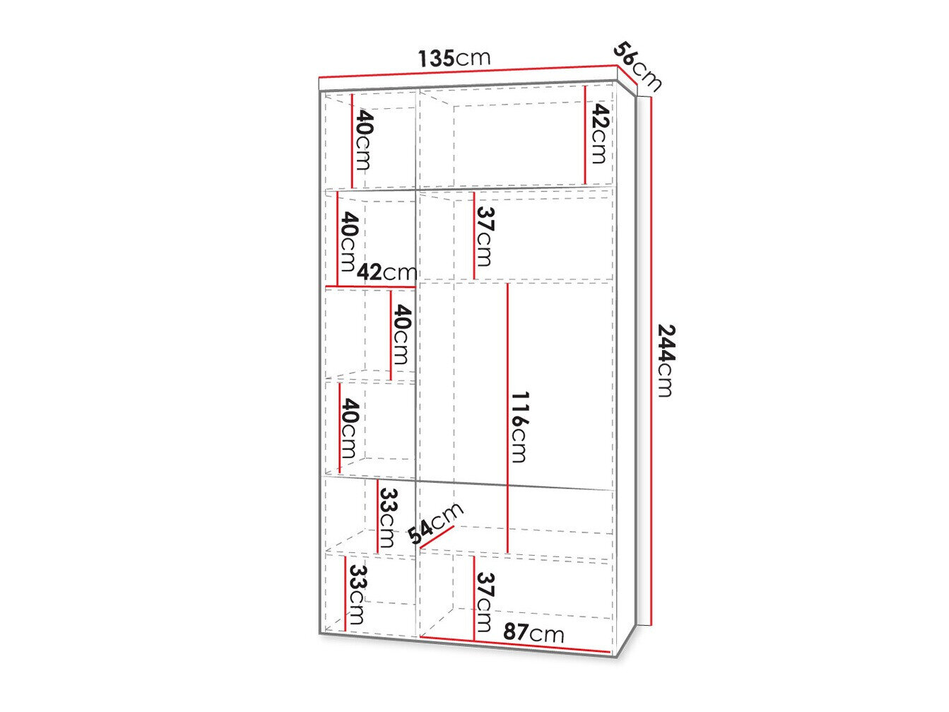 Garderobeskab Dicto I (Hvid)