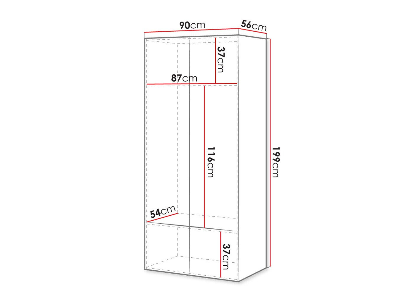 Garderobeskab Dicto (Sort)