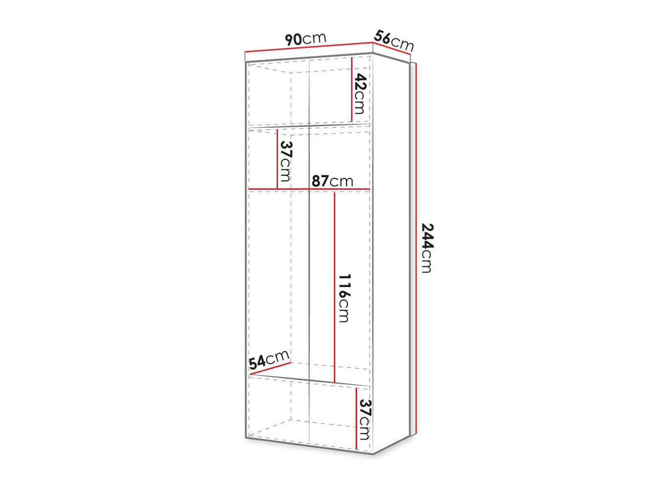 Garderobeskab Dicto (Sort)