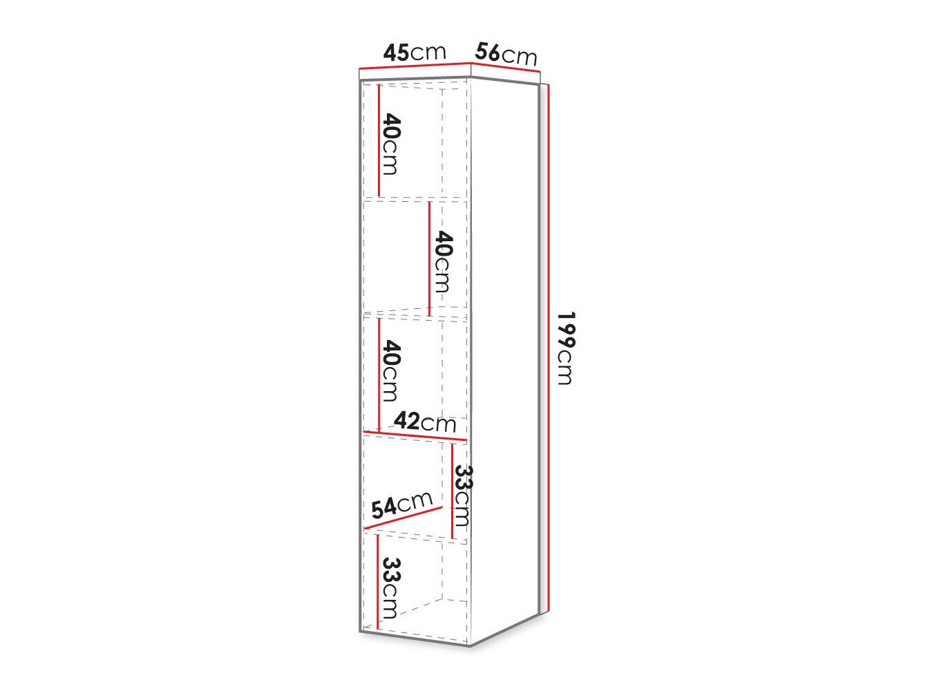 Reol Levmari 113 (Sort)