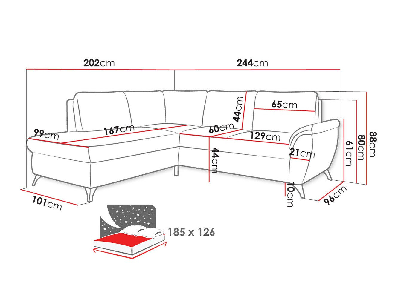 Hjørnesofa Lincoln 174 (Barrel 19)