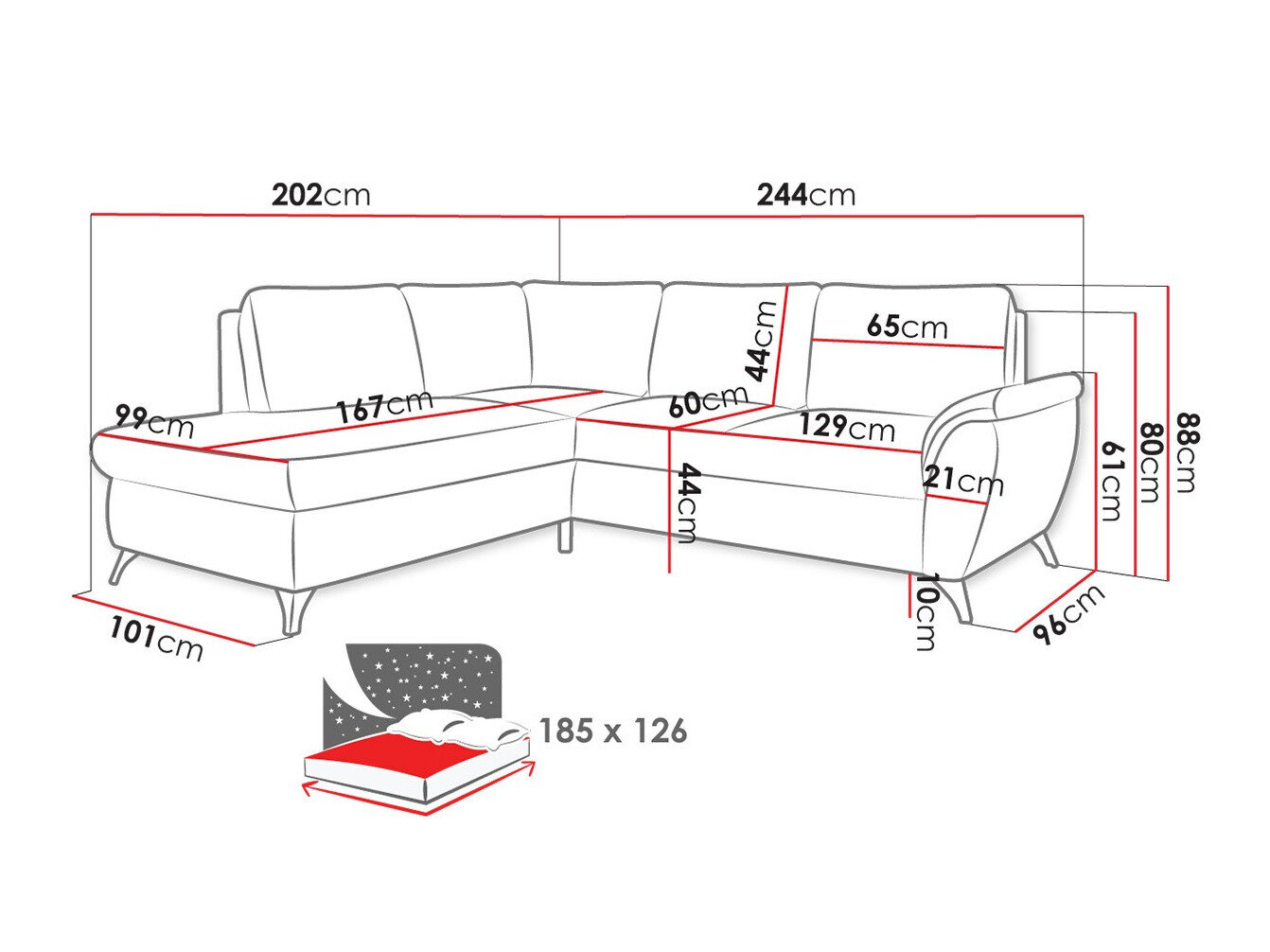 Hjørnesofa Lincoln 174 (Barrel 19)