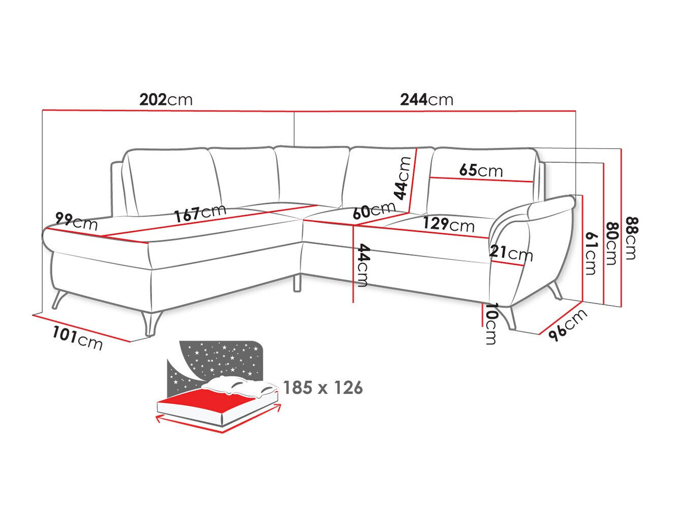 Hjørnesofa Lincoln 174 (Barrel 97)