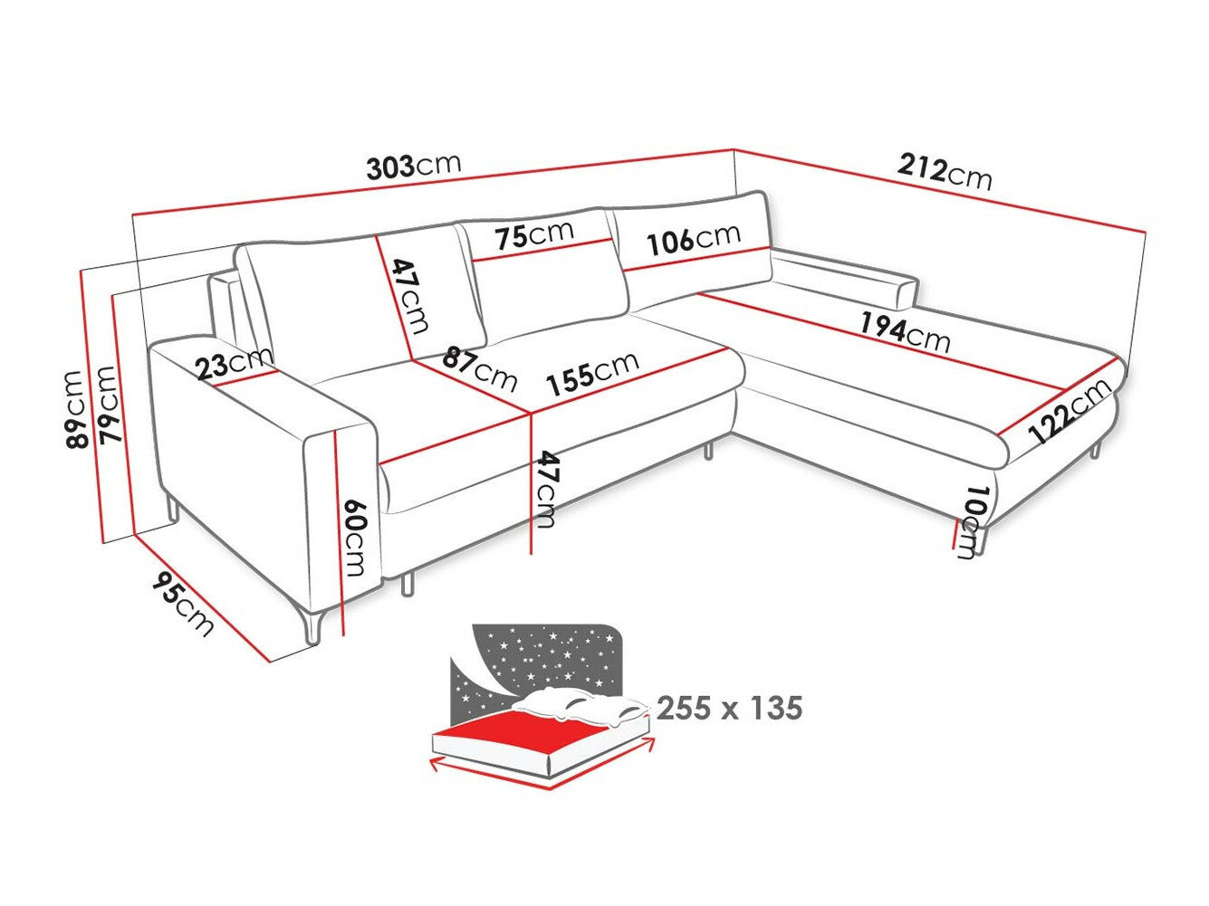 Hjørnesofa Lincoln 175 (Barrel 19)