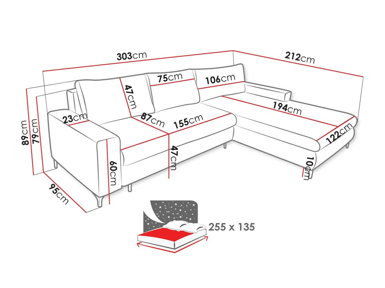 Hjørnesofa Lincoln 175 (Barrel 21)